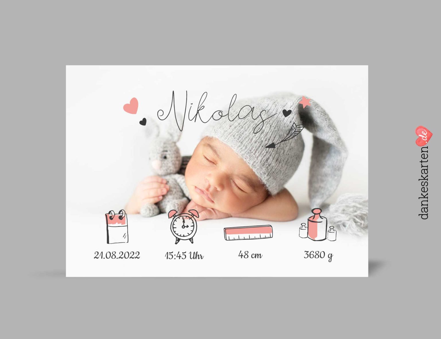 Geburtskarte Sweet Baby Exklusiv mit Foto und Text