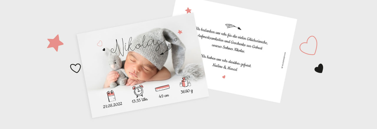 Babykarten Banner Text Mobile Tablet